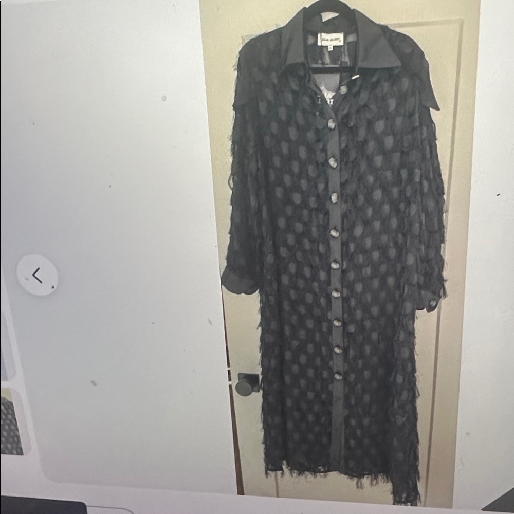 Black Textured Long Coat